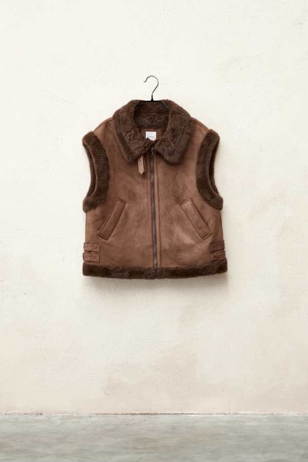 VEST WITH SYNTHETIC FUR