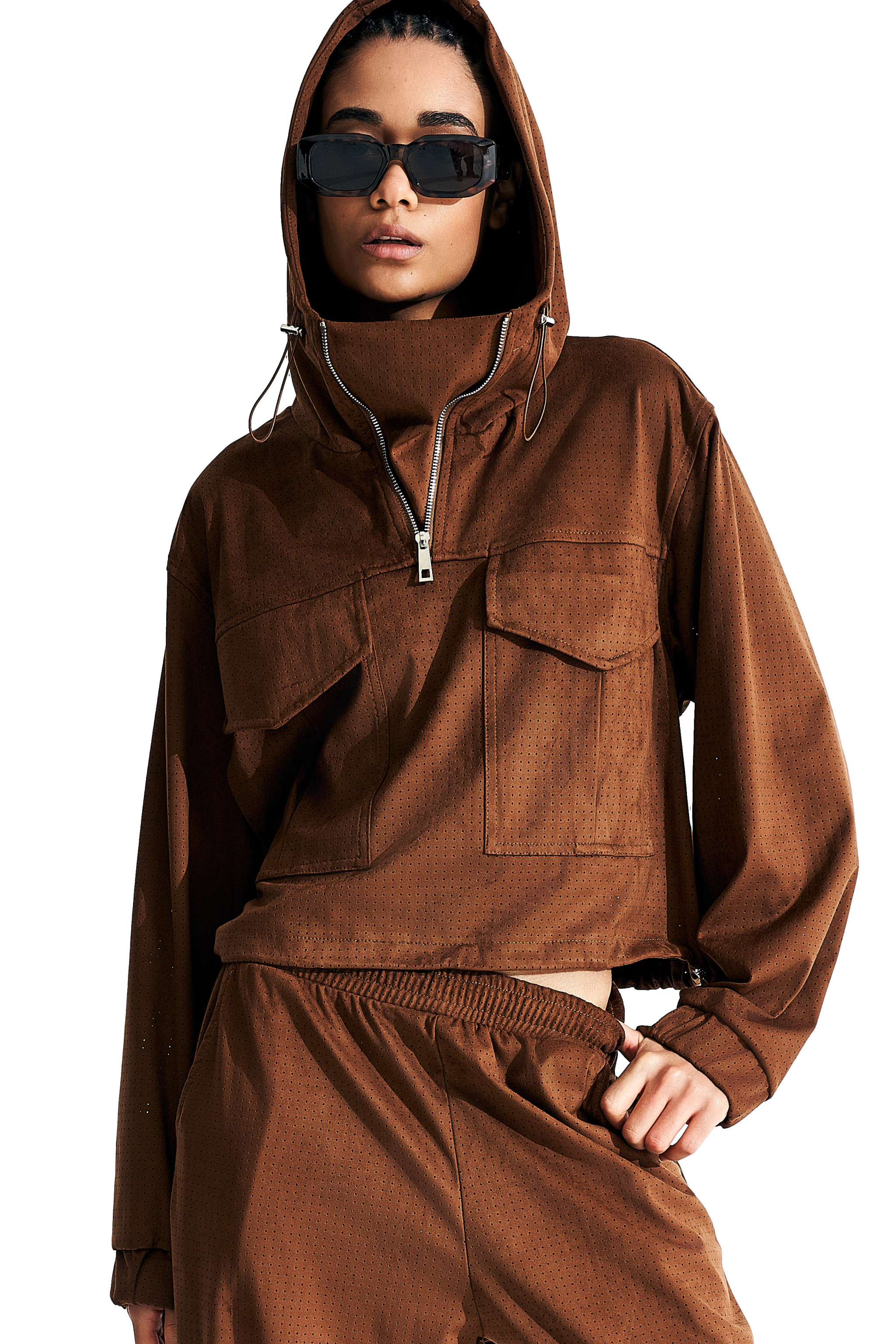 SYNTHETIC SUEDE SWEATSHIRT
