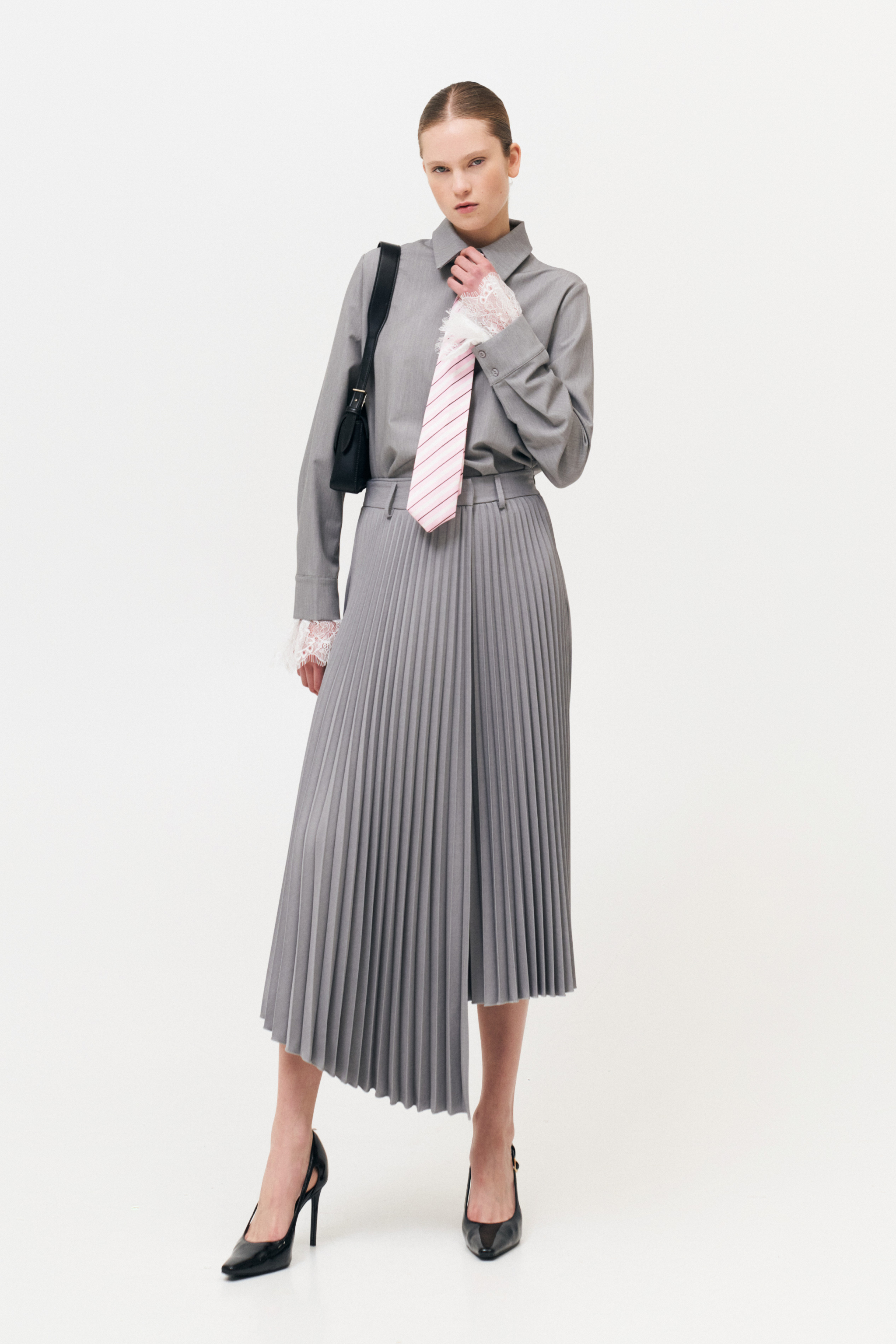 PLEATED MIDI SKIRT 