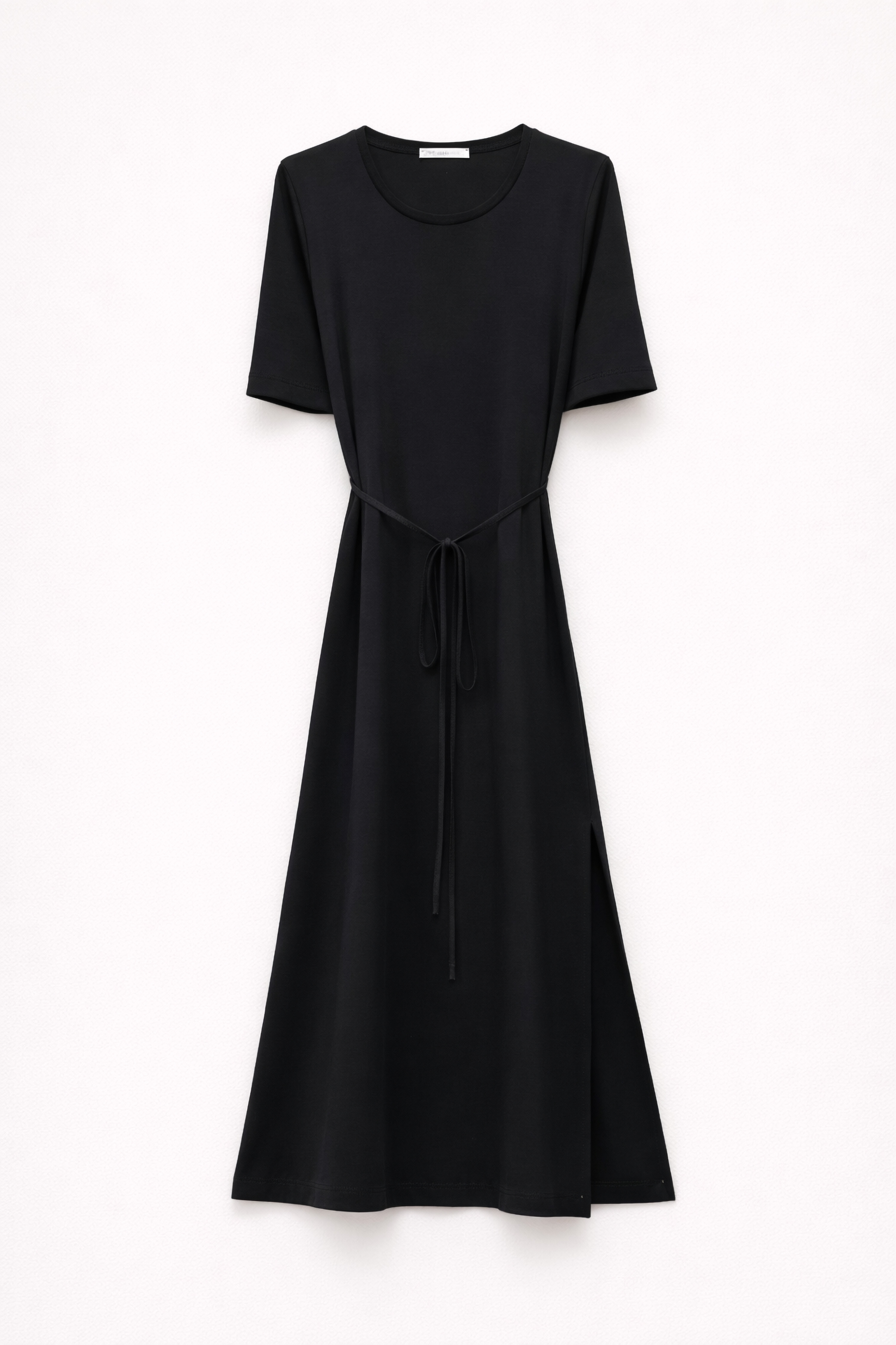 knee length dresses for ladies Stripe Crepe Midi Dress in Grey