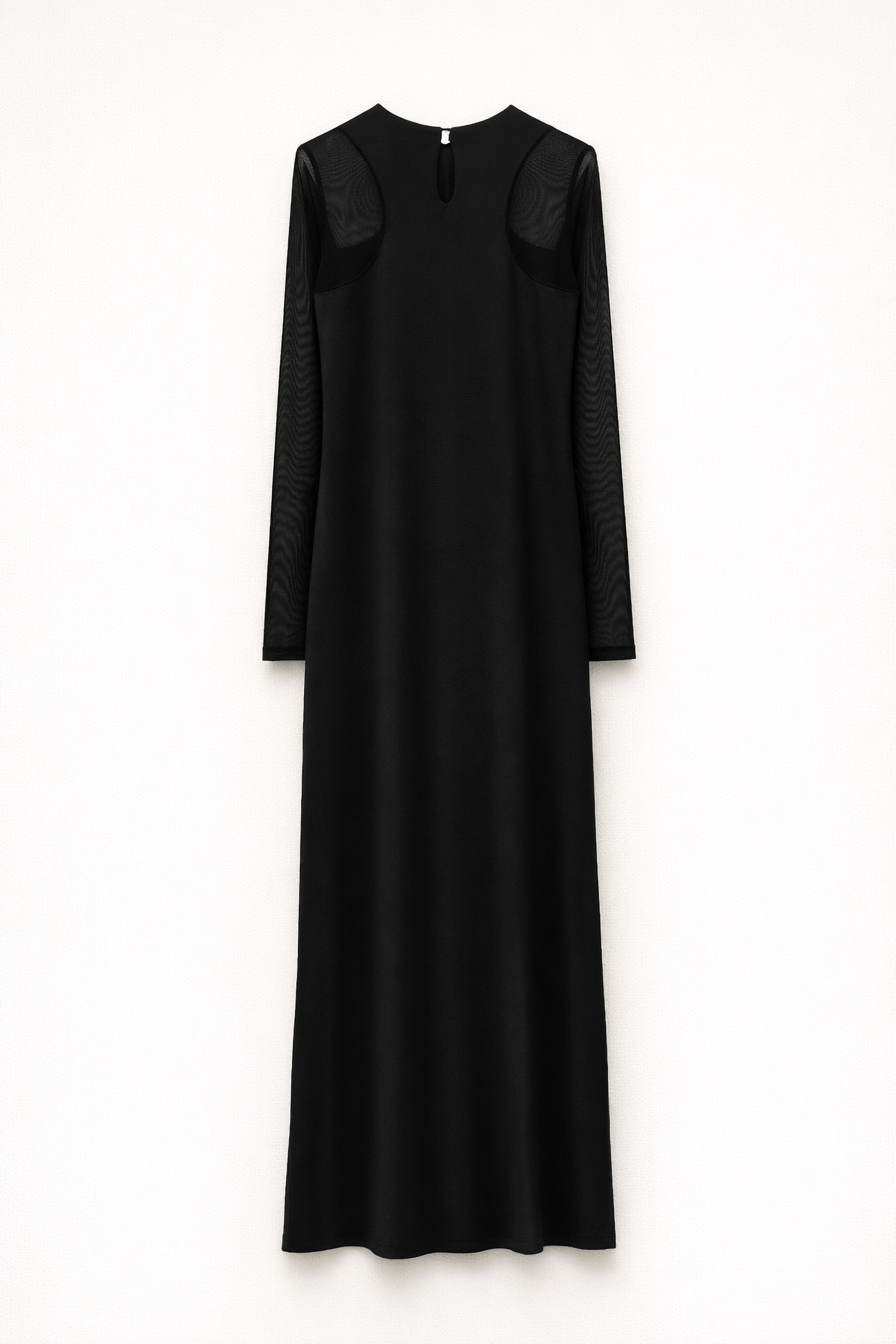 LONG DRESS WITH TULLE INSERTS