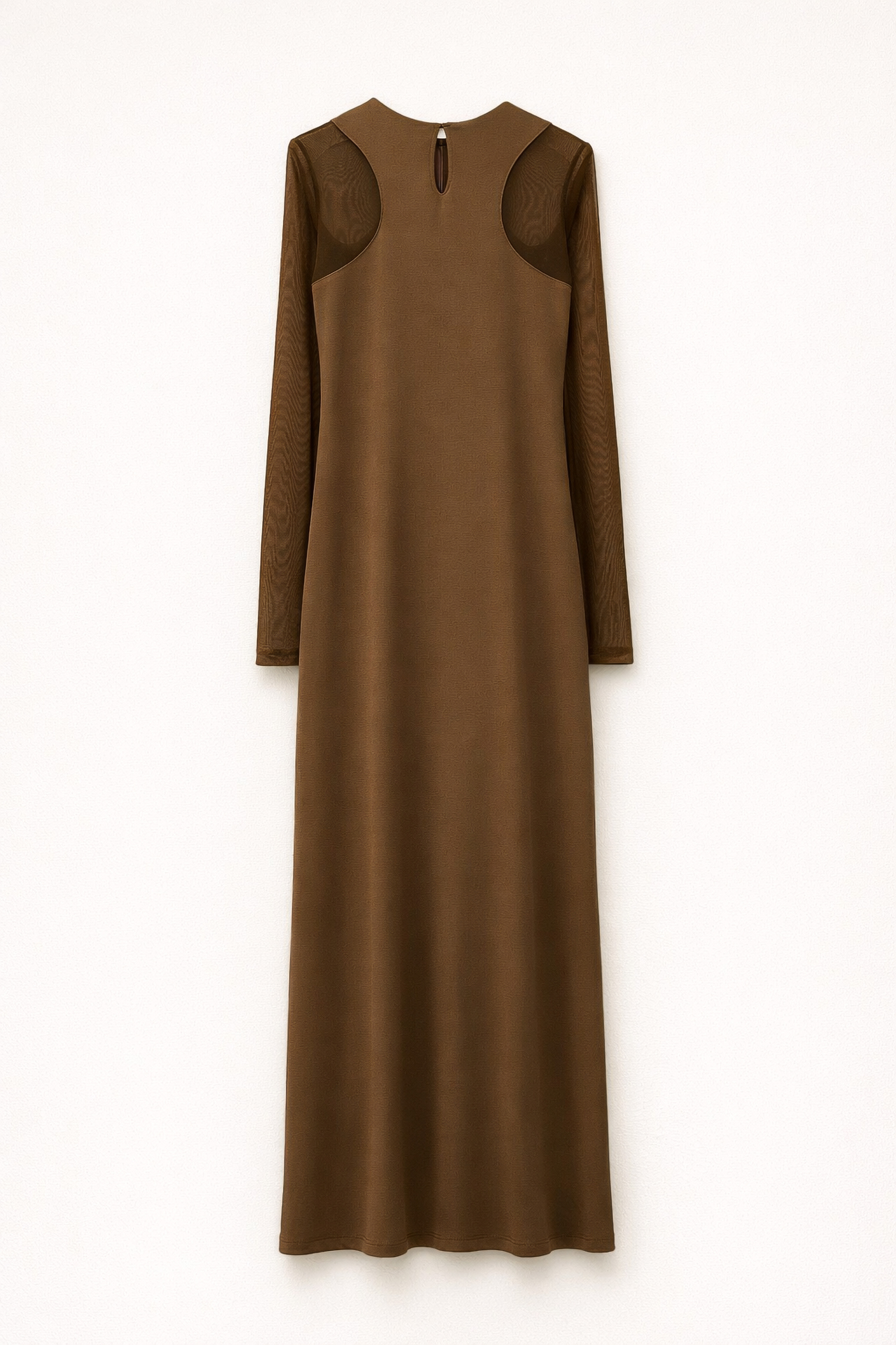 LONG DRESS WITH TULLE INSERTS