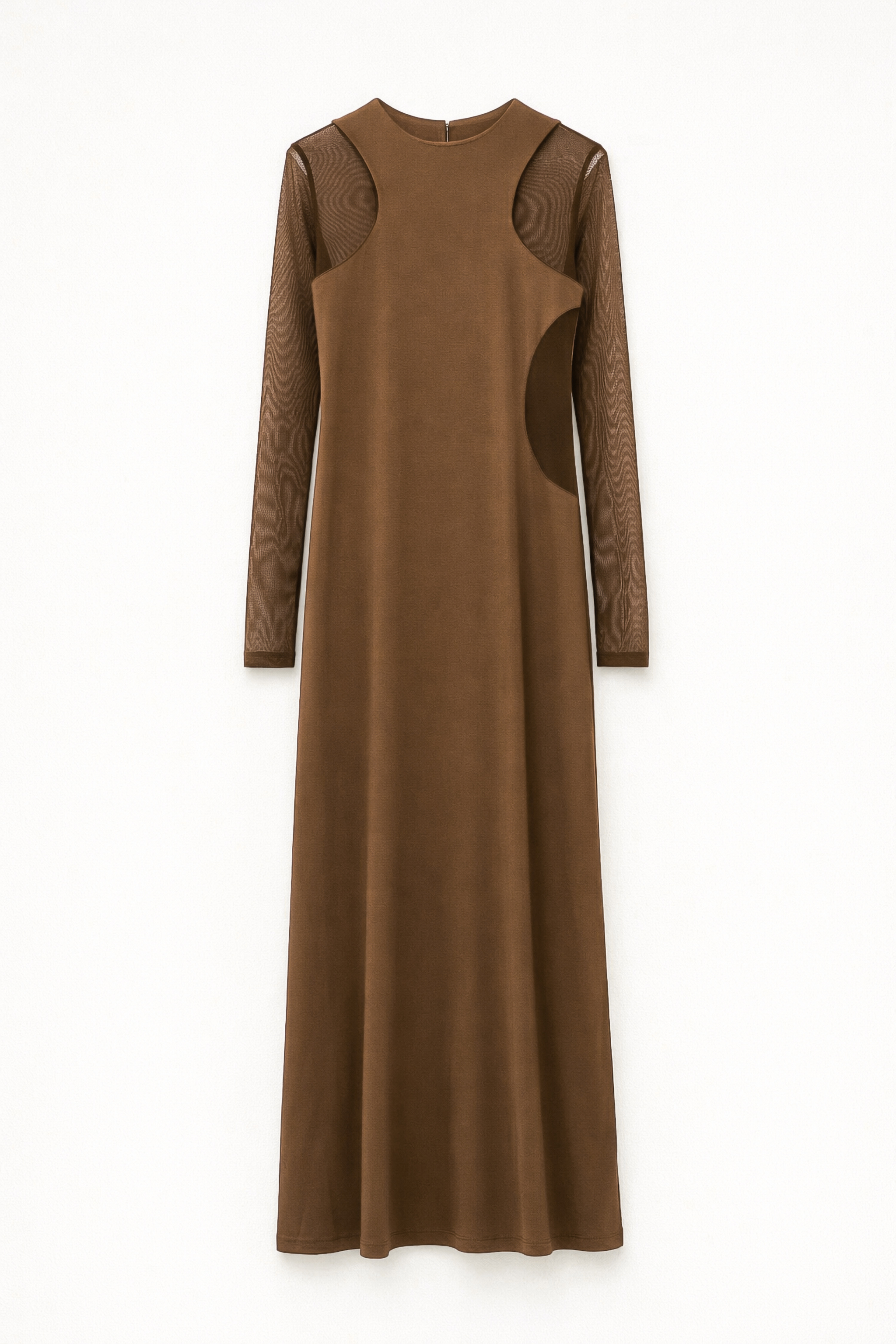 LONG DRESS WITH TULLE INSERTS