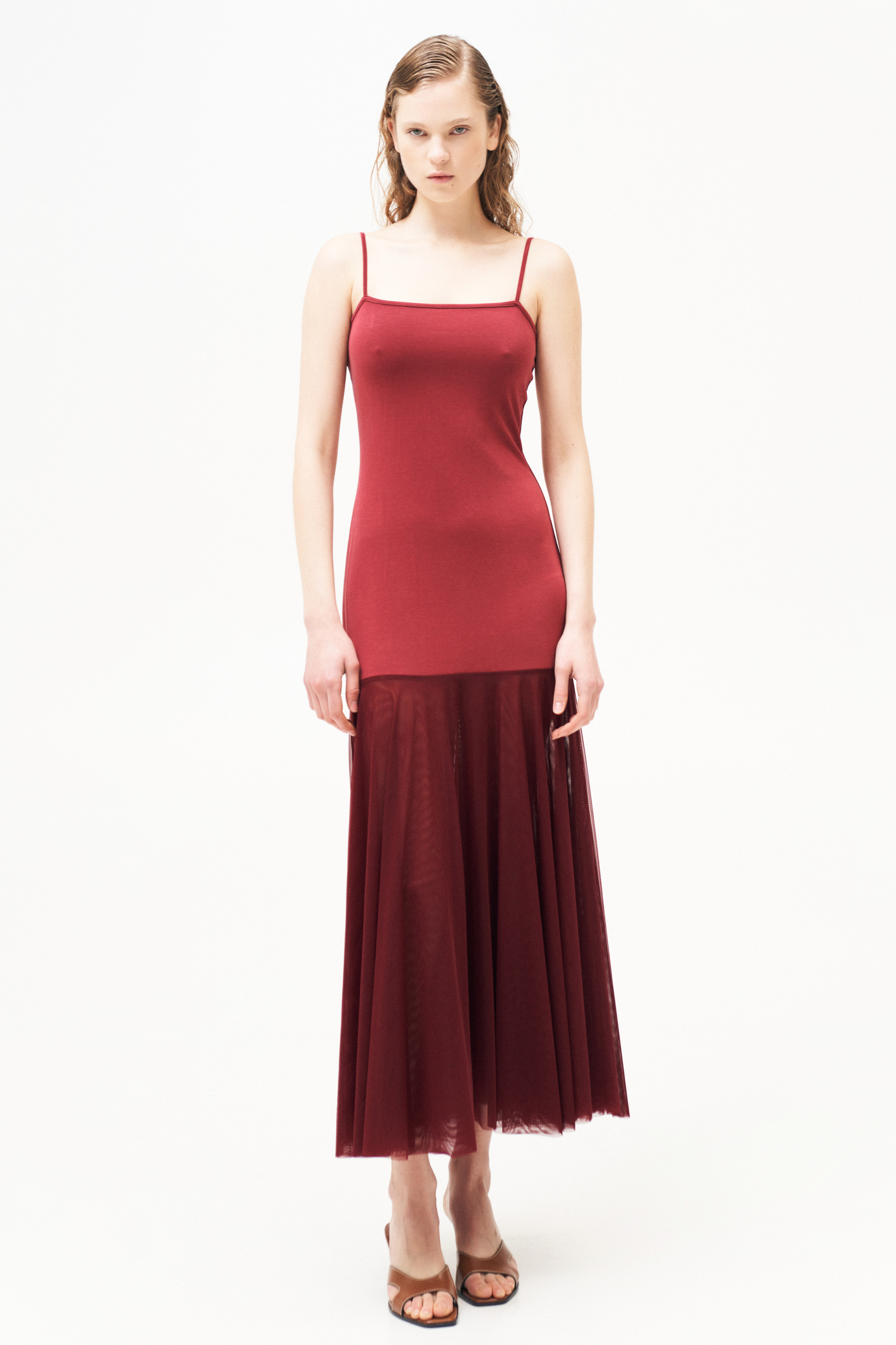 COMBINED DRESS WITH TULLE...