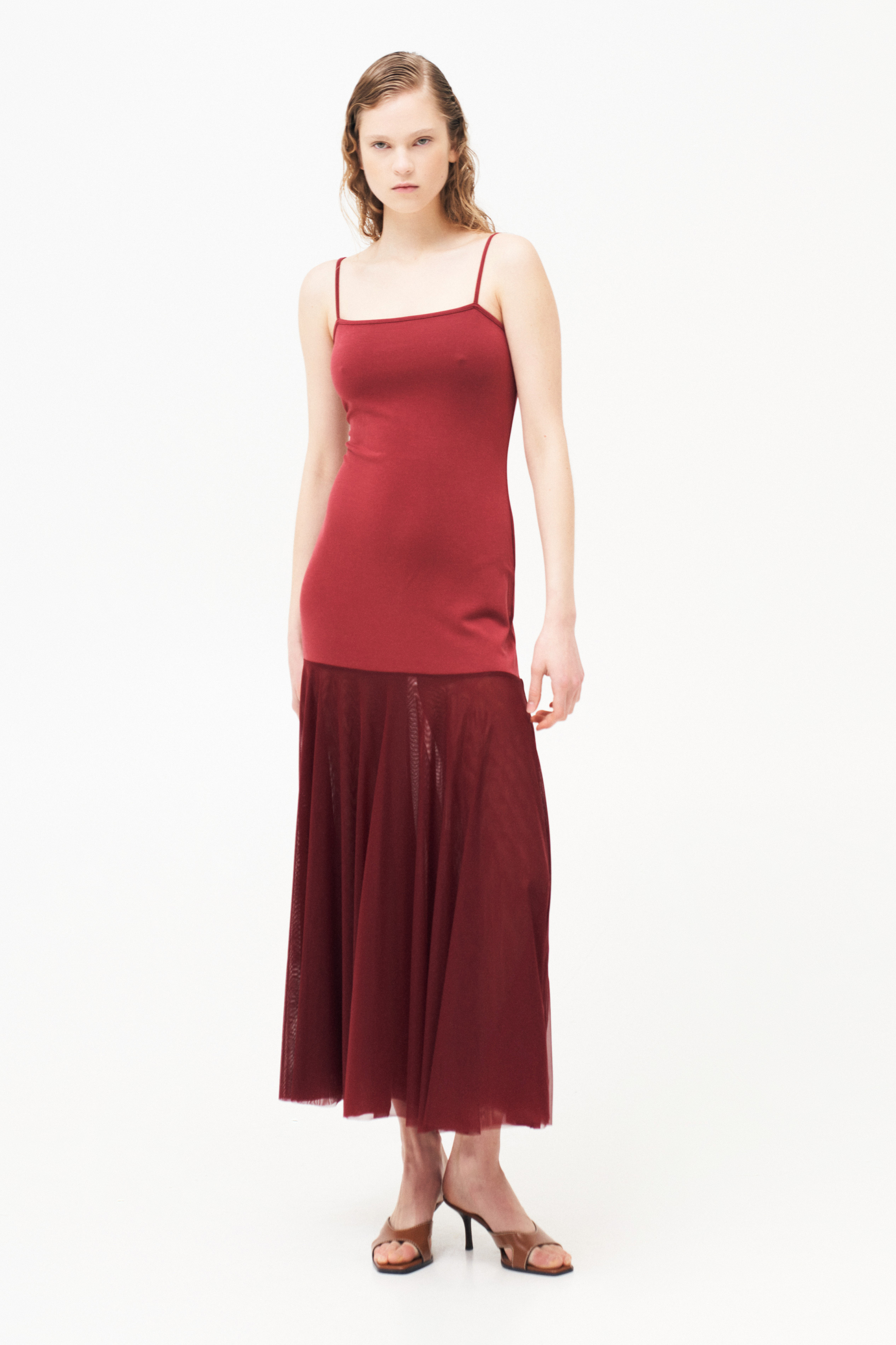 COMBINED DRESS WITH TULLE...