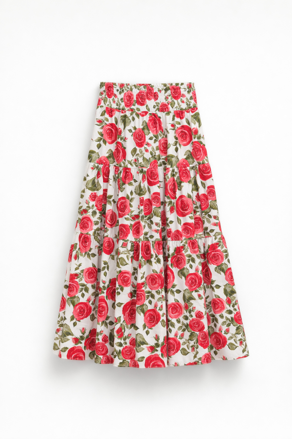 SKIRT WITH FLORAL PATTERN