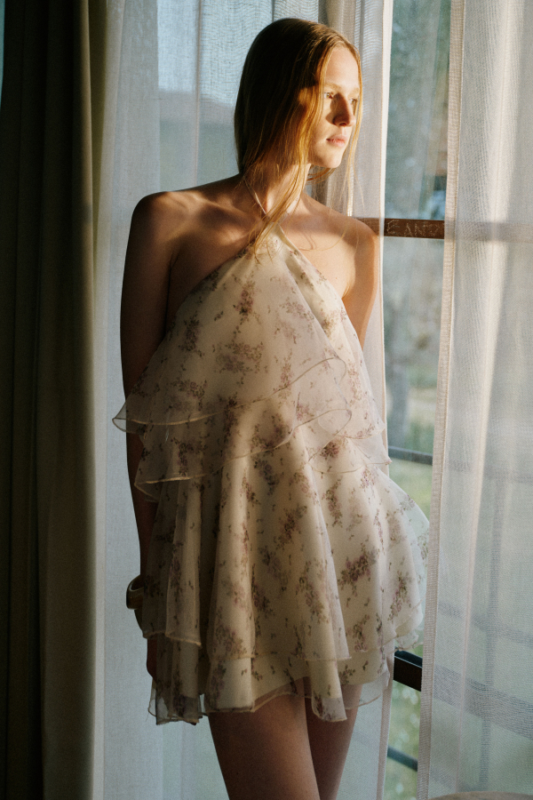 SHORT DRESS WITH FLORAL...